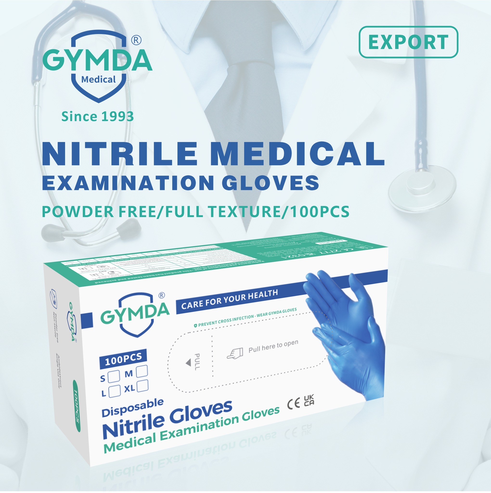 GYMDA Disposable Nitrile Gloves box